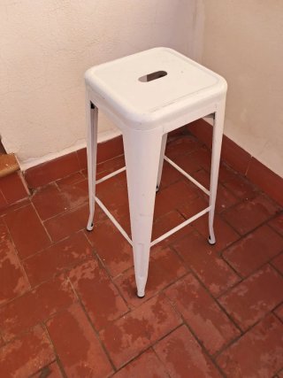 Taburete Tolix Blanco Metal