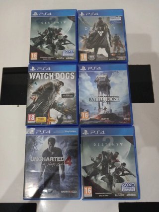 Lote 6 Juegos PS4: Destiny, Watch Dogs, Star Wars,