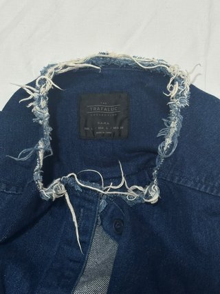 Giacca Zara in denim overshirt tg L blu scuro