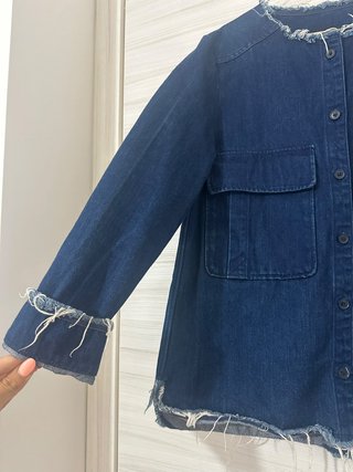 Giacca Zara in denim overshirt tg L blu scuro