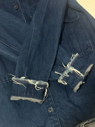 Giacca Zara in denim overshirt tg L blu scuro