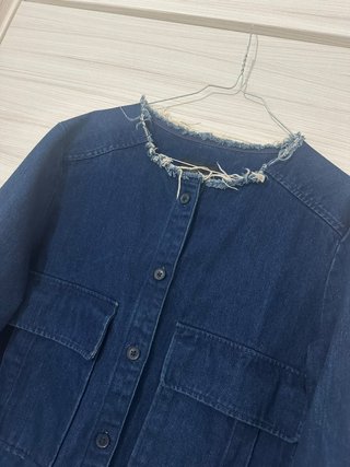 Giacca Zara in denim overshirt tg L blu scuro