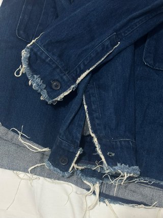 Giacca Zara in denim overshirt tg L blu scuro