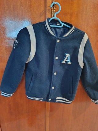 Cazadora bomber niño azul y blanco 134/140 cm