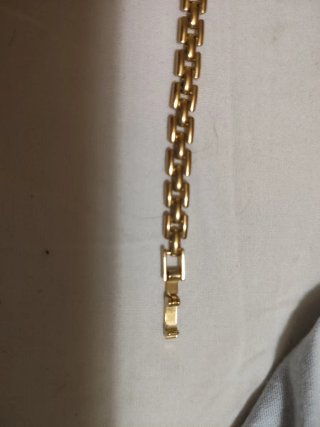 Pulsera chapada oro con piedra azul