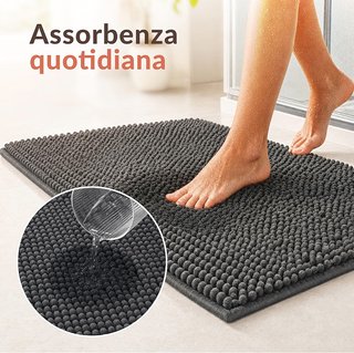 Tappeto bagno ciniglia grigio NUOVO
