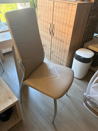 Sillas Comedor Beige/Plata (2uds)