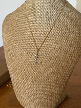 Collar Letra L Inicial Plata de Ley, Chapada 18k