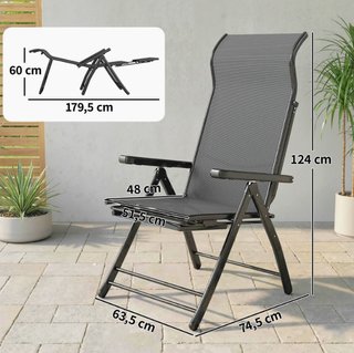 Pack 2 Sillas Jardín Plegables Reclinables
