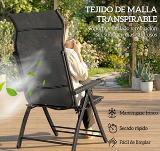 Pack 2 Sillas Jardín Plegables Reclinables