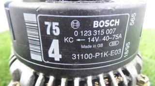 Peugeot 161736 alternador 0123315007 1.5 dci