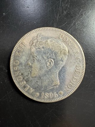 5 Pesetas Alfonso XIII 1896 Plata .900