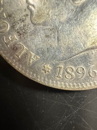 5 Pesetas Alfonso XIII 1896 Plata .900