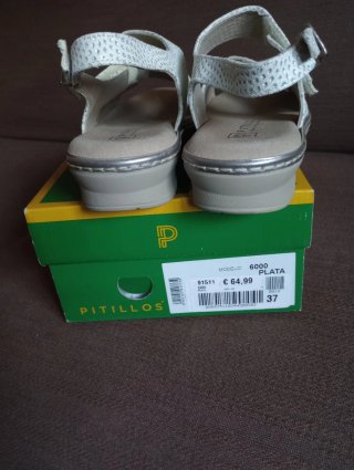 Sandalias Pitillos Plata Talla 37