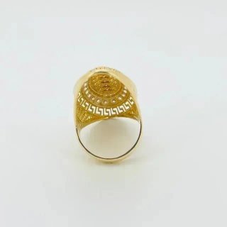 Anillo Lanzadera Greca Azul y Dorado