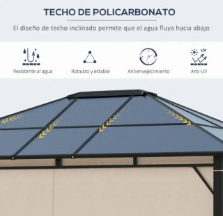 Cenador de policarbonato y metal