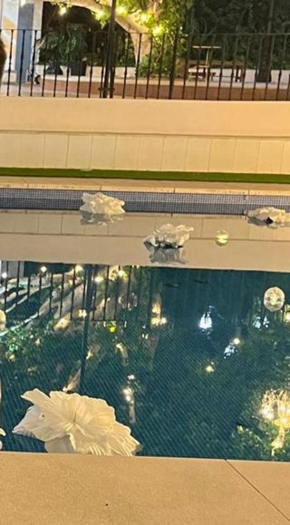 14 Flores y 10 Luces Flotantes para Piscina bodas