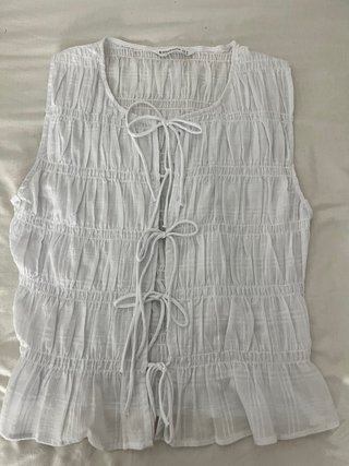 Blusa corta Stradivarius blanca   Talla S
