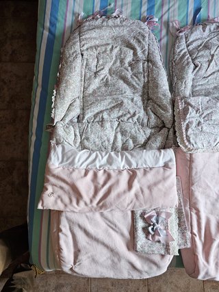 2 Saco para silla de bebé. Combinan color rosa y