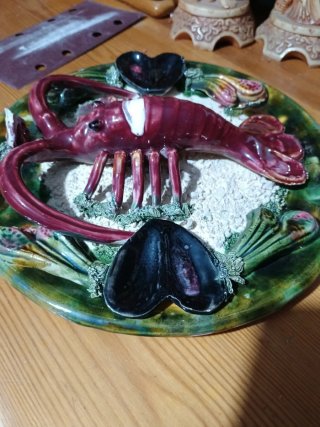 Plato decorativo cerámica langosta
