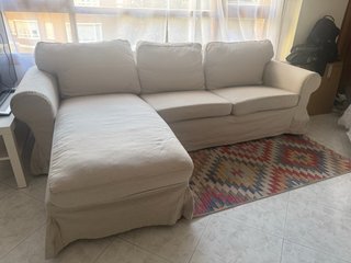 Sofá 3 plazas chaise longue beige