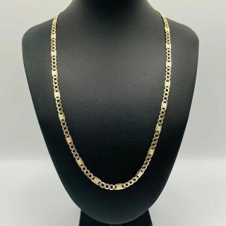 Cadena Figaro 3x1 Labrada Oro