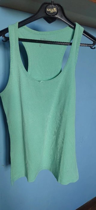 Camiseta tirantes Blanco verde Talla L