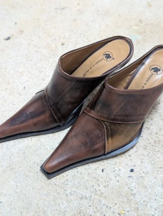 Mules Vintage Pele Castanhas Novas