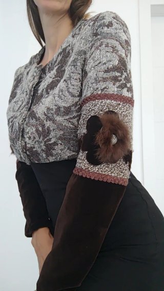 Bolero Vintage Tapiz Flores Pelo