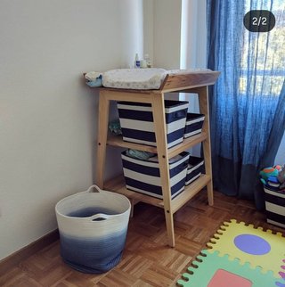 Cambiador bebé madera y tela