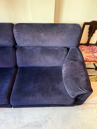 Divano estensibile blu 3/4 posti velluto