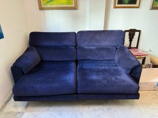Divano estensibile blu 3/4 posti velluto