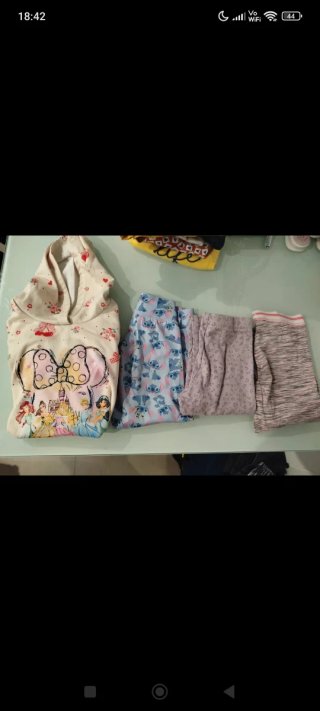 Lote 3 leggings y sudadera niña T10