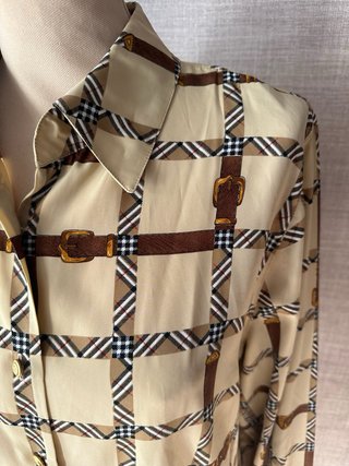 Camicia Vintage Burberry Beige e Marrone
