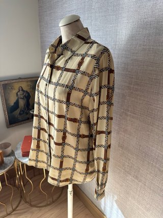 Camicia Vintage Burberry Beige e Marrone