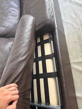 Divano letto in pelle marrone