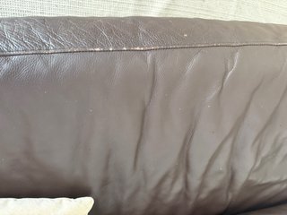 Divano letto in pelle marrone