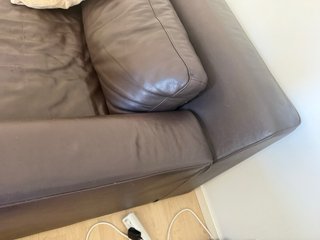 Divano letto in pelle marrone