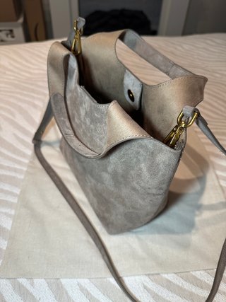 Borsa mini shopper Zara grigia scamosciata