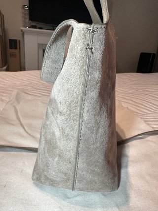 Borsa mini shopper Zara grigia scamosciata
