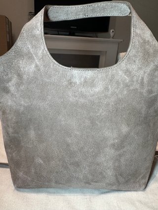 Borsa mini shopper Zara grigia scamosciata
