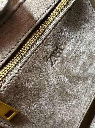 Borsa mini shopper Zara grigia scamosciata