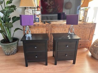 2 Mesitas de Noche Madera Oscura