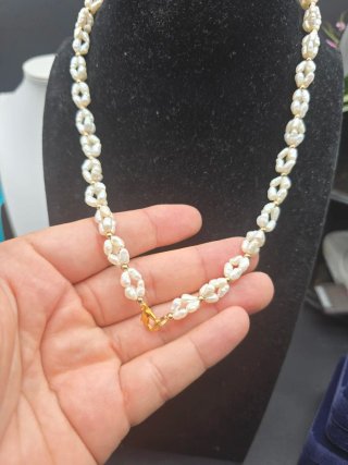 Parure Vintage Perle di Fiume Collana Oro