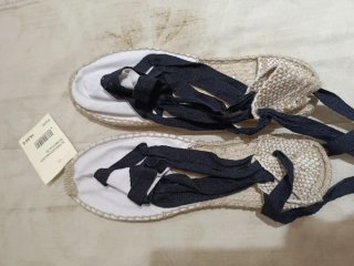 Alpargatas Mujer 38 Beige/Negro