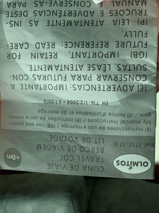 Cuna de viaje plegable Olmitos