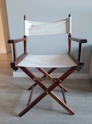 Silla Director Madera y Lona Beige