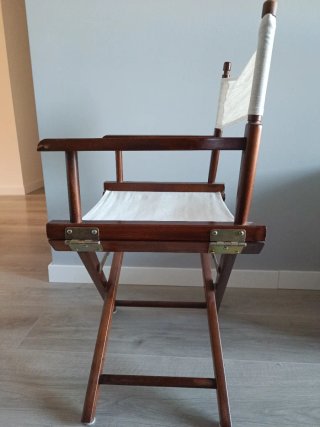 Silla Director Madera y Lona Beige