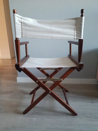 Silla Director Madera y Lona Beige