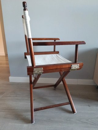 Silla Director Madera y Lona Beige